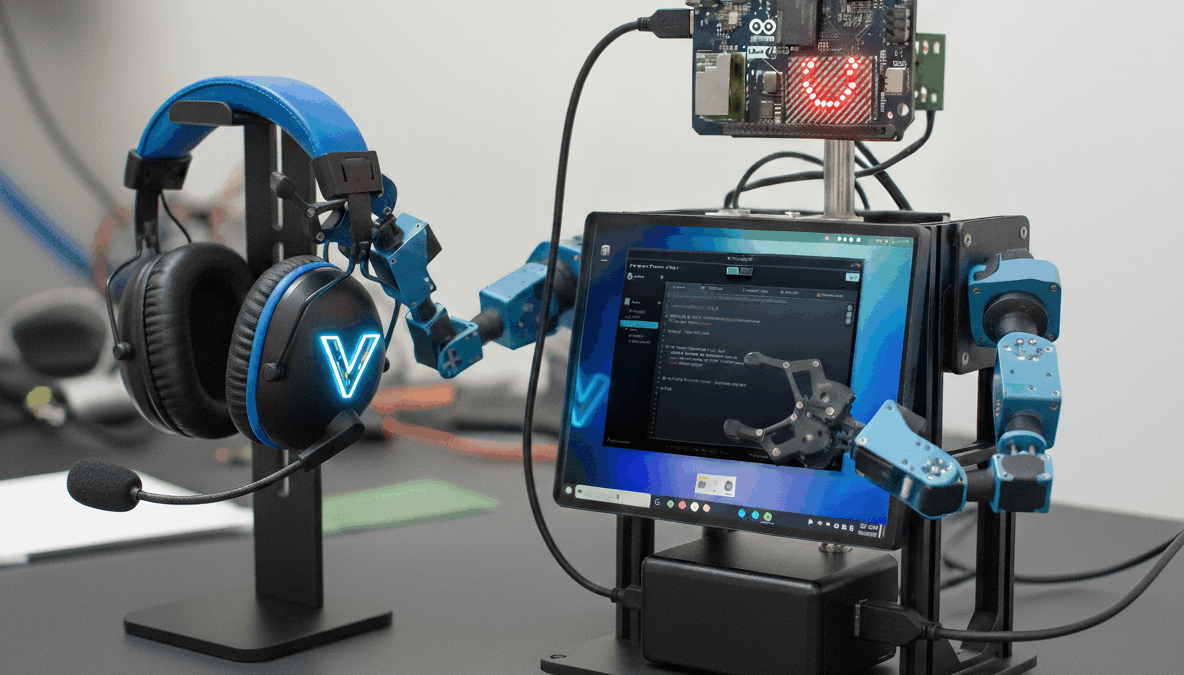 arduino uno Q desk top bot concept image